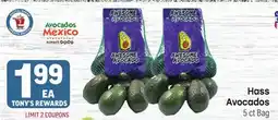 Tony’s Fresh Market Hass Avocados offer