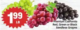 Tony’s Fresh Market Premium California Red, Green or Black Seedless Grapes offer