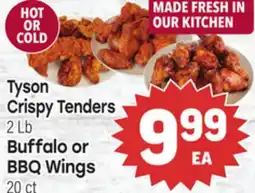 Tony’s Fresh Market Tyson Crispy Tenders 2 Lb Buffalo or BBQ Wings 20 ct offer
