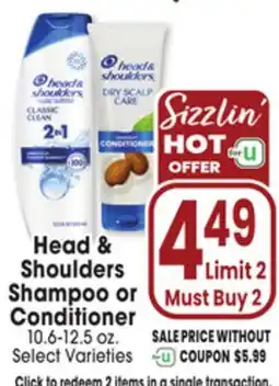 Jewel-Osco Head & Shoulders Shampoo or Conditioner offer