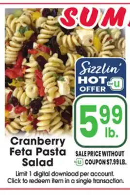 Jewel-Osco Cranberry Feta Pasta Salad offer