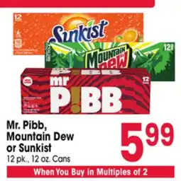 Jewel-Osco Mr. Pibb, Mountain Dew or Sunkist offer