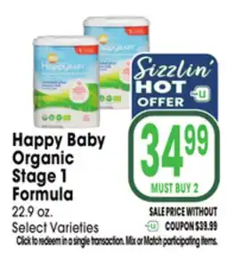 Jewel-Osco Happy Baby Organic Stage 1 Formula offer