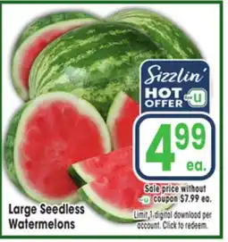 Jewel-Osco Large Seedless Watermelons offer