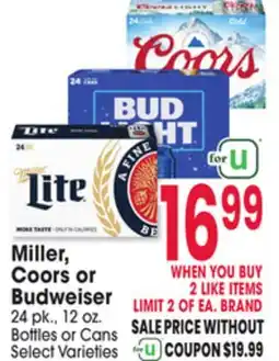 Jewel-Osco Miller, Coors or Budweiser offer