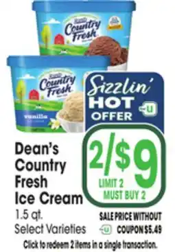 Jewel-Osco Dean's Country Fresh Ice Cream offer