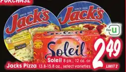 Jewel-Osco Soleil 8 pk., 12 oz. or Jack's Pizza 13.8-15.8 oz offer