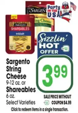 Jewel-Osco Sargento String Cheese 9-12 oz. or Shareables 6 oz offer