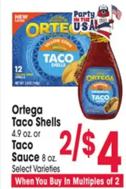 Jewel-Osco Ortega Taco Shells 4.9 oz. or Taco Sauce 8 oz offer