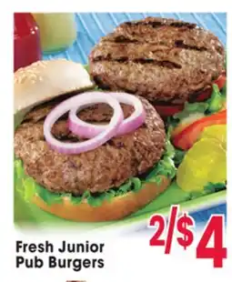 Jewel-Osco Fresh Junior Pub Burgers offer