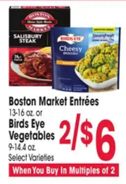Jewel-Osco Boston Market Entrées 13-16 oz. or Birds Eye Vegetables 9-14.4 oz offer