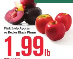 Mariano's Pink Lady Apples or Red or Black Plums offer