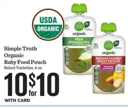 Mariano's Simple Truth Organic Baby Food Pouch offer