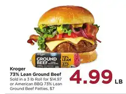 Food 4 Less Kroger 73% Lean Ground Beef offer