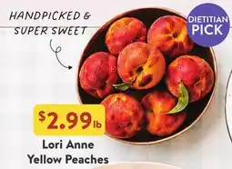 Fresh Thyme Lori Anne Yellow Peaches offer