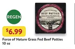 Fresh Thyme Force of Nature Grass Fed Beef Patties offer