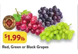 Fresh Thyme Red, Green or Black Grapes offer