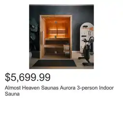 Costco Almost Heaven Saunas Aurora 3-person Indoor Sauna offer