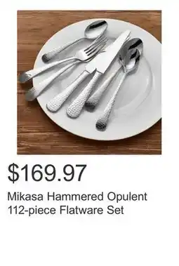 Costco Mikasa Hammered Opulent 112-piece Flatware Set offer