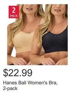 Costco Hanes Bali Women's Bra, 2-pack offer