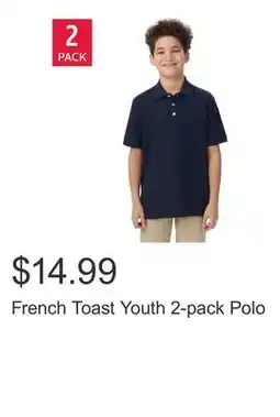 Costco French Toast Youth 2-pack Polo offer