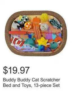 Costco Buddy Buddy Cat Scratcher Bed and Toys, 13-piece Set offer