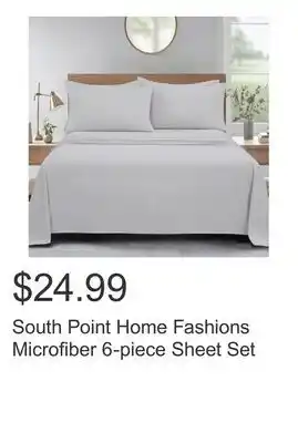 Costco South Point Home Fashions Microfiber 6-piece Sheet Set offer