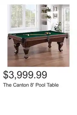 Costco The Canton 8' Pool Table offer