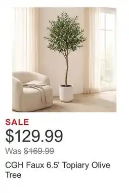 Costco CGH Faux 6.5' Topiary Olive Tree offer