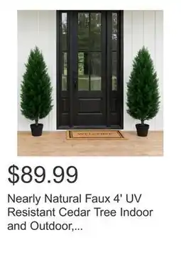 Costco Nearly Natural Faux 4' UV Resistant Cedar Tree Indoor and Outdoor, 2-pack offer