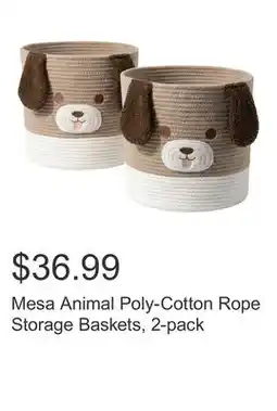 Costco Mesa Animal Poly-Cotton Rope Storage Baskets, 2-pack offer