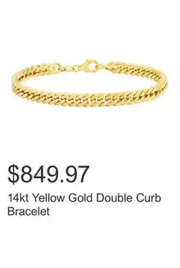 Costco 14kt Yellow Gold Double Curb Bracelet offer