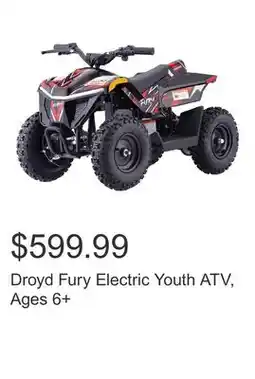 Costco Droyd Fury Electric Youth ATV, Ages 6+ offer