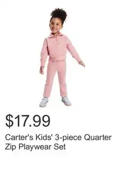 Costco Carter's Kids' 3-piece Quarter Zip Playwear Set offer