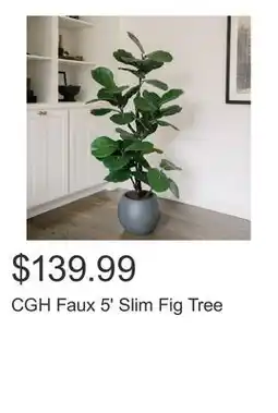 Costco CGH Faux 5' Slim Fig Tree offer