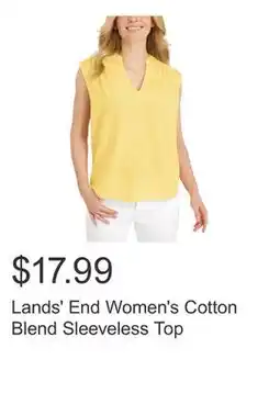 Costco Lands' End Women's Cotton Blend Sleeveless Top offer