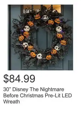Costco 30 Disney The Nightmare Before Christmas Pre-Lit LED Wreath offer