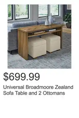 Costco Universal Broadmoore Zealand Sofa Table and 2 Ottomans offer
