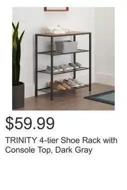 Costco TRINITY 4-tier Shoe Rack with Console Top, Dark Gray offer