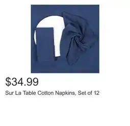 Costco Sur La Table Cotton Napkins, Set of 12 offer