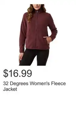 Costco 32 Degrees Women's Fleece Jacket offer