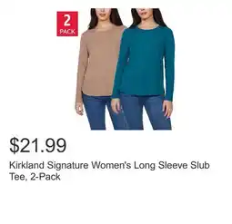 Costco Kirkland Signature Women's Long Sleeve Slub Tee, 2-Pack offer