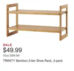 Costco TRINITY Bamboo 2-tier Shoe Rack, 2-pack offer