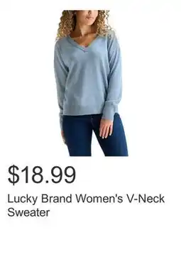 Costco Lucky Brand Women's V-Neck Sweater offer