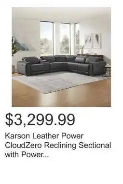 Costco Karson Leather Power CloudZero Reclining Sectional with Power Headrests, Gray offer
