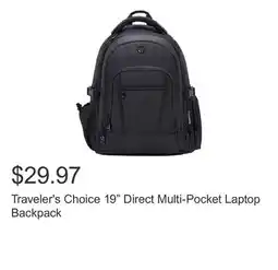 Costco Traveler's Choice 19 Direct Multi-Pocket Laptop Backpack offer