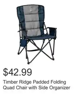 Costco Timber Ridge Padded Folding Quad Chair with Side Organizer offer
