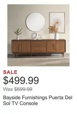 Costco Bayside Furnishings Puerta Del Sol TV Console offer