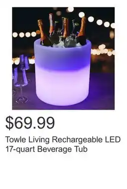 Costco Towle Living Rechargeable LED 17-quart Beverage Tub offer