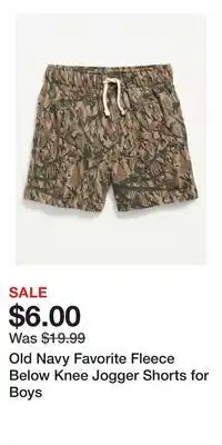 Old Navy Old Navy Favorite Fleece Below Knee Jogger Shorts for Boys offer